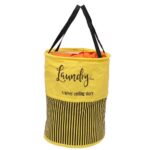 Perpetual Laundry Basket For Clothes – Waterproof Non Woven Cloth Bag For Storage Clothes, Flodable Laundry Basket Bag With Handle 45 Liter Pack of 1 (yellowp)