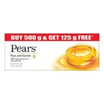 Pears Pure & Gentle Soap Bar (Combo Pack of 5) – With Glycerin for Soft, Glowing Skin & Body, Paraben-Free Body Soaps For Bath Ideal for Men & Women