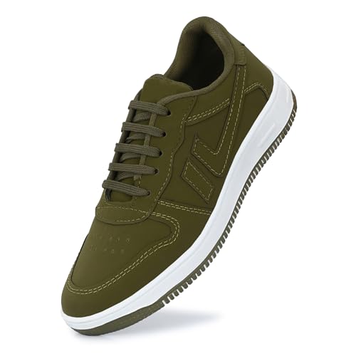 DIGITUS CRUCIS Men’s Sneakers Fashion Perfect Stylish Walking Olive Casual Shoes (Olive, 10)