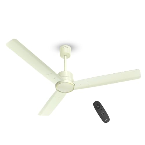 Havells 1200mm Ambrose Slim BLDC Motor Ceiling Fan | Premium Finish, Remote Control, High Air Delivery | 5 Star Rated, 28W Power Consumption, Upto 65% Energy Saving, 2Yr Warranty | (Pack of 1, Bianco)