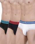 one8 by Virat Kohli Men’s Solid Brief (Pack of 3) (2030_White/Black/Navy_x-Large)