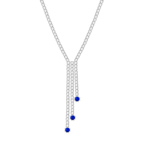 GIVA 925 Silver Blue Lariat Necklace| Pendant to Gift Women & Girls | With Certificate of Authenticity and 925 Stamp | 6 Months Warranty*