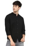 KETCH Men’s Slim Fit Shirt (KHSH000394_Black