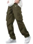 Lymio Men Cargo || Men Cargo Pants || Men Cargo Pants Cotton || Cargos for Men (Cargo-05-08) (M, Olive Green)