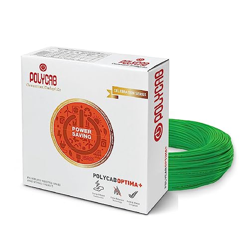 Polycab Optima plus 90m, 1.5sqmm. •Heat Resistant •Eco Friendly • PVC Insulated Copper Cable •Energy Saving •Flame Retardant •99.97% Electrolytic Grade Copper •Low Smoke【Green】