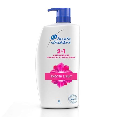 Head & Shoulders 2-in-1 Smooth and Silky Anti Dandruff Shampoo + Conditioner for Women & Men, With Almond Milk (1 L)