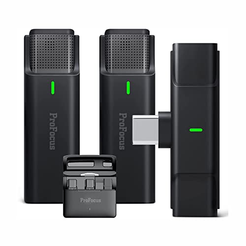 ProFocus Smart Microphone for Android Users with Charging Case (EP033A C-Type) C-Type, Plug & Play Dual-Channel Lavalier