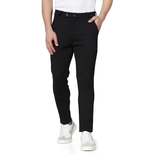 TOPLOT Men’s Regular Fit Causal Trouser (Trouser-5068-Black-36)