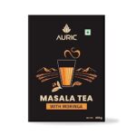 Auric Kadak Moringa Masala Tea – Black Tea from Assam & Darjeeling | Tea Blended with 7 Real Spices (Cardamom, Cinnamon, Ginger, Black Pepper, Tulsi, Star Anise, Clove) 500 Gms