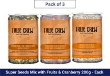 TRUE CREW Super Seeds Mix Combo : Seeds Mix With Fruit & Cranberry 200g Each(3 x 200 g)