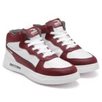 ASIAN Men’s White Casual Sneaker Hi-Neck Shoes with Synthetic Upper Lightweight Comfortable Mid Top Sneaker Shoes for Men’s & Boy’s Boston-11