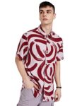 Amazon Brand – INKAST Men’s Geometric Regular Shirt (INK-S23-HSS-90_Pink S)