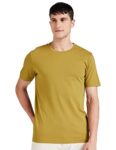 Amazon Brand – Symbol Men’s Cotton T Shirt | Round Neck | Half Sleeve | Plain – Regular Fit (Available in Plus Size) (Ecru Olive_S)