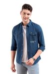The Indian Garage Co Men’s Geometric Slim Fit Shirt (1220-SHSTR71-04_Teal XL)