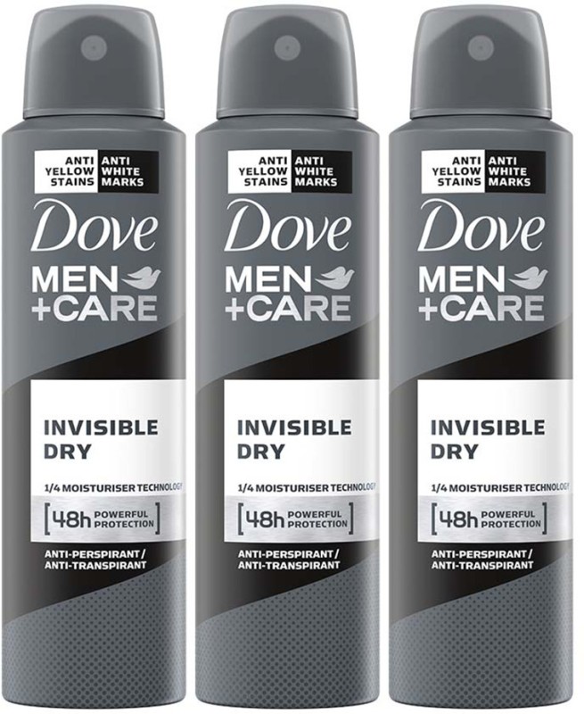 DOVE Men+Care Invisible Dry Spray Antiperspirant Deodorant Spray  –  For Men(450 ml, Pack of 3)