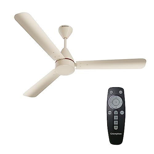 Crompton Energion Hyperjet 1200mm BLDC Ceiling Fan with Remote Control | High Air Delivery | Energy Saving | 2 Year Warranty | Ivory