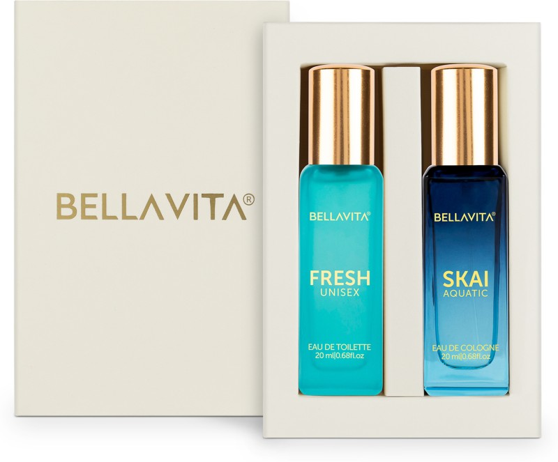 Bella vita organic FRESH perfume & SKAI AQUATIC perfume combo|2X20ML|With Citrus & Woody Notes| Perfume  –  40 ml(For Men & Women)