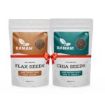 Ramam Chia Seeds & Flax seeds Combo 400gm Each | 100% Natural Raw Seeds For Eating | High Dietary Fiber & Protein | Rich in Magnesium, Omega 3| Gluten Free | Manage Cholesterol level & Blood Pressure |