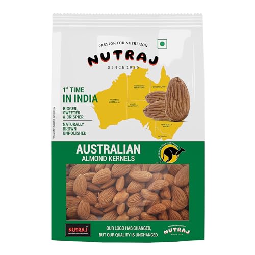 Nutraj Australian Almonds Kernel 1kg (500g x 2) | Premium Badam Giri | 100% Natural and Quality Badam Giri | Dry Fruits Real Nuts
