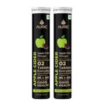 Auric Apple Cider Vinegar with Vitamins | 40 ACV Tablets with Vitamin B6 & B12 | Weight Loss & Metabolism Benefits | Supports Digestion, Bloating Relief & Gut Health for Men and Women | Taste Only Green Apple, Not the Vinegar