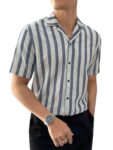 Lymio Casual Shirt for Men|| Shirt for Men|| Men Stylish Shirt || Men Printed Shirt (Crush-Lining) (2XL, Blue)