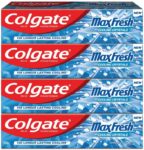Colgate MaxFresh Toothpaste, Blue Gel Paste with Menthol – Peppermint Ice (Combo Pack) Toothpaste(600 g, Pack of 4)