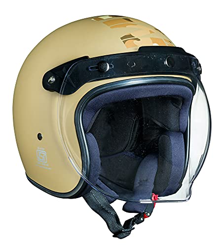 Royal Enfield Open Face Camo MLG Helmet with Bubble Visor Matt Desert Storm, Size: L(59-60cm)