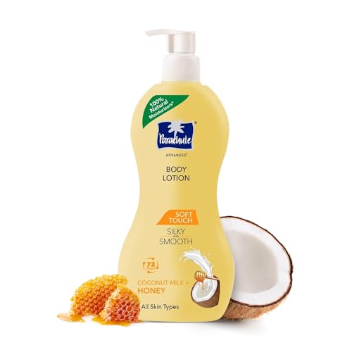 Parachute Advansed Soft Touch Body Lotion for Women & Men, All Skin types, 400ml | Pure Coconut Milk & Honey, 100% Natural, 72h Moisturisation
