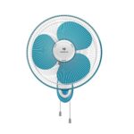 Havells Gatik Neo 400mm Wall Mounted Fan | High-Performance, Wall Fan for Kitchen & Home, Smooth Oscillation, 100% Copper Motor | 3-Speed Control, 2-Year Warranty | (Pack of 1, White Blue)