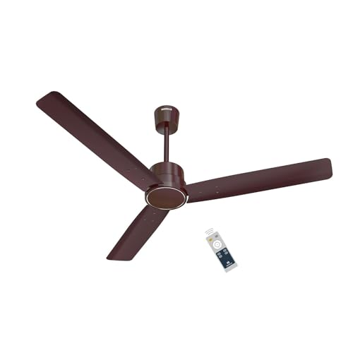 Havells 1200mm Ambrose Slim BLDC Motor Ceiling Fan | Premium Finish, Decorative Fan, Remote Control, High Air Delivery Fan | 5 Star Rated, Upto 60% Energy Saving, 2 Year Warranty | (Pack of 1, Brown)