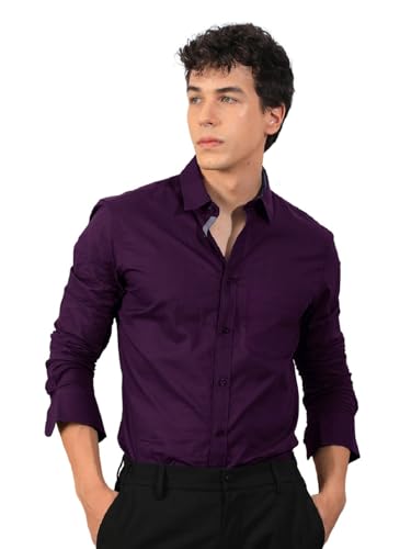 Pinkmint Mens Long Sleeve Button Down Shirt for Men Collared Casual Formal Soild Shirt