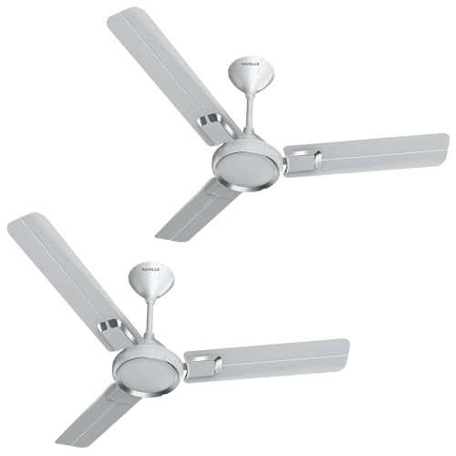 Havells Glaze 1200mm 1 Star Energy Saving Ceiling Fan (White Chrome, Pack of 2)