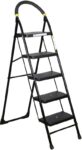Asian Paints TruCare 5 Steps|Black color|5 Year Warranty|Home Ladder|Anti-Skid, Foldable Steel Ladder(With Platform, Hand Rail)