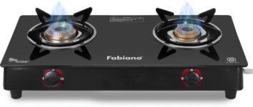 Fabiano 2 Burner With Toughened Glass ISI Marked & 2 Years Door Step Warranty Glass Manual Gas Stove(2 Burners)