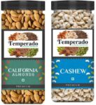 Temperado Premium Quality Cashew & California Almonds| Kaju & American Badam| Jar Pack 500gm Each Almonds, Cashews(2 x 0.5 kg)