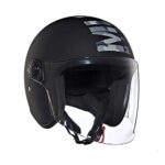 Royal Enfield Flip-up Coopter Camo MLG Helmet with Clear Visor Matt Black, Size: M( 57-58cm)