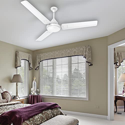 Polycab Airika 1200mm BLDC Ceiling Fan with Remote | Energy Efficient | High Speed | 2 years warranty | 5 Star Rated 【White】