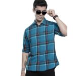 The Indian Garage Co Men’s Slim Fit Shirt (1221-SH151-17_Blue M)