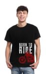 Glow in Dark Men’s Black Half Sleeves Cotton Motorcycle Riding Bike Shift Printed T-Shirt
