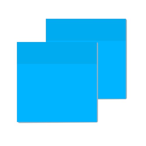 Transparent Sticky Note Pad, 100 Sheets Neon Blue Multicolour Self-Sticky Notepad, 3×3 Inch Transparent Notepad for Student Pack of 2