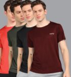M7 By Metronaut Solid Men Round Neck Multicolor T-Shirt