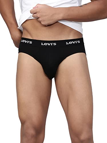 Levi’s Men’s Cotton 100 CA Regular Fit Solid Brief (Pack of 1) (#009-BRIEF-BLK-P1_Black_M)
