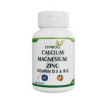 Nveda Calcium Supplement 1,000 mg with Vitamin D, Magnesium, Zinc & Vitamin B 12 For Men & Women/For Immunity, Bone & Joint Support – 60 Tablets