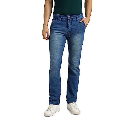 Urbano Fashion Men’s Light Blue Regular Fit Washed Jeans Stretchable (epssprcrsreg-lblue-34)
