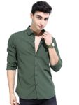 KETCH Men’s Slim Fit Shirt (KHSH001033_Green M)