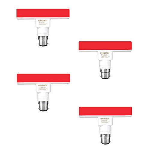 Philips T-Bulb Rangoli B22 5-Watt LED Bulb (Pack of 4, Red)