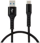 Amazon Brand – Solimo Fast Charging Braided Type C Data Cable Joint, Suitable For All Supported Mobile Phones (1 Meter, Black)