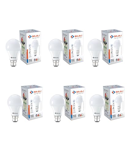 Bajaj Ivora HB LED LAMP 9W Cool Day Light-6500K B22 (Pack of 6)