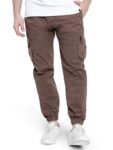 BEYOUNG Caramel Brown Dual Pocket Cargo Joggers for Men
