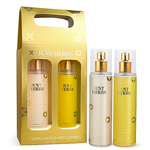 Just Herbs Body Mist Spray for Men and Women With Long Lasting Fragrance Perfume Combo Gift Set – Creamy Serenity (2 x140ml)
